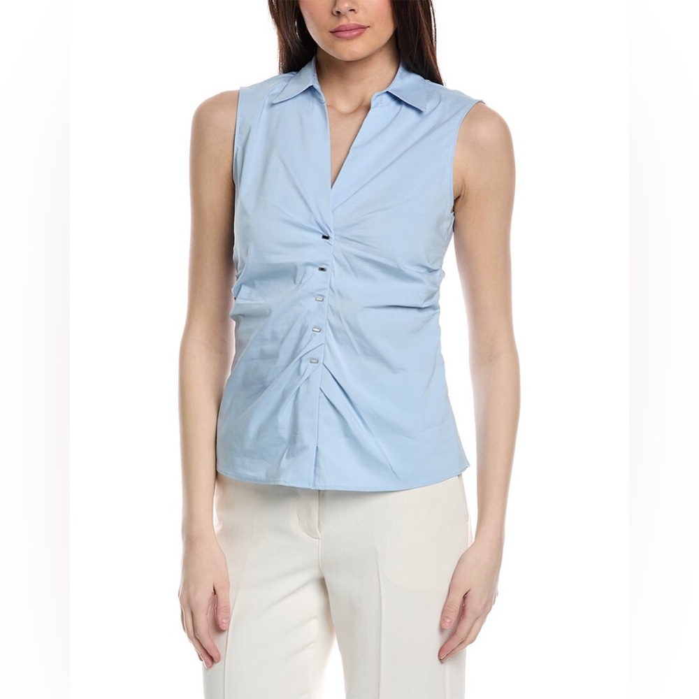 T Tahari Light Blue Sleeveless Blouse